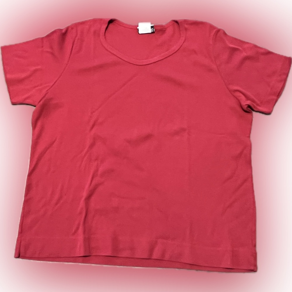 🍄Fashion Bug Women Red Tee Round Neck Short Sleeve Pullover Blouse Top 18 20